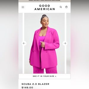 Good American Scuba 2.0 blazer.  Pink.  Size 2. NEVER BEEN WORN.